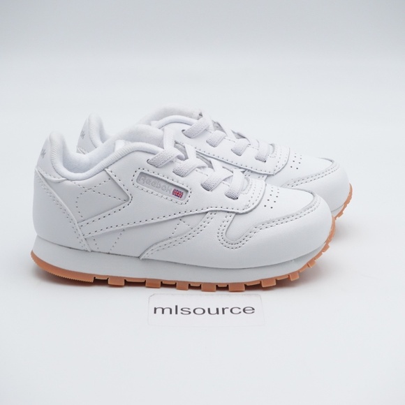 NEW Toddler Kid's Reebok Classic Leather Stretch Lace Sneakers 100008336 - Picture 2 of 11